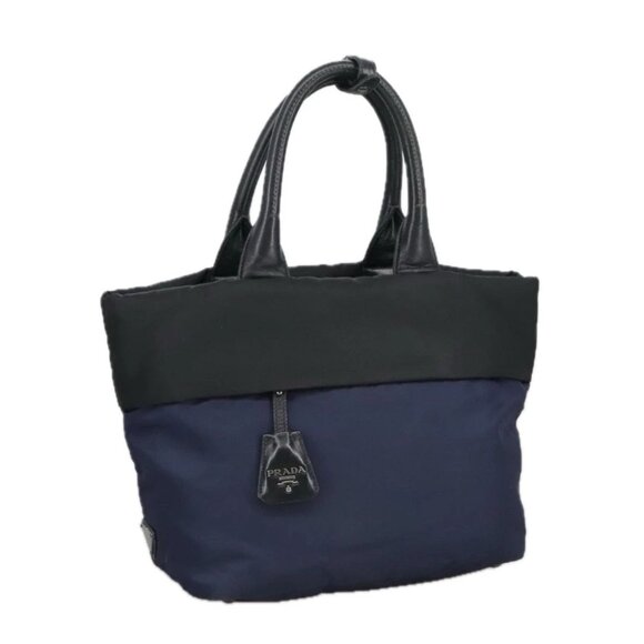 PRADA Hand Bag Nylon Navy Silver - Picture 1 of 15